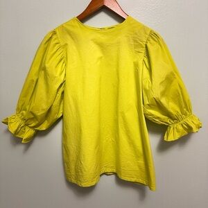 Helena Bright Yellow Puff Sleeve Blouse